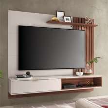 Home para TV Ripado e Portas Ivelis 1.8 Off White Nogueira