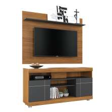Home para TV com Portas Vernita Noce Preto