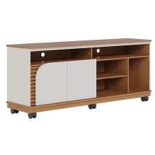 Bancada Rack Para TV 65 Polegadas Jurere Freijo Off White Matte CLB