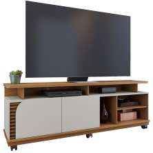 Bancada Rack Para TV 75 Polegadas Jurere Freijo OFF White Maitte CLB
