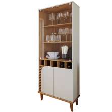 Cristaleira 4 Portas 5 Nichos Jurere Freijo Off White Matte CLB