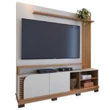 Estante Home Para TV 75 Polegadas Jurere Freijo Off White Matte CLB