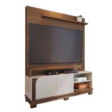Home Estante Rack Jurere 1500 LED Para TV até 65 Polegadas Amendoa/Off White Matte