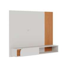 Painel Home Suspenso Jurere 1.6 Para TV até 60" Polegadas Off White Matte/Freijo
