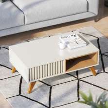 Mesa de Centro Lujan Off White / Freijó