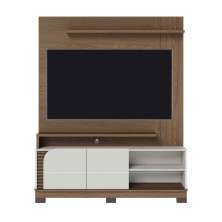 Painel Home Theater Jureli 2 Portas 1.5 até 65" Polegadas Amêndoa/Off White
