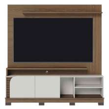 Painel Home Theater Jureli 2 Portas 1.8 até 75" Polegadas Amêndoa/Off White
