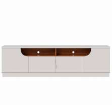 Rack Bancada 4 Portas de Giro TV até 75" Polegadas Satriani Off White/Freijó