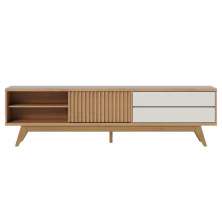 Rack Ripado para TVs 75" Viareggio Freijó Off White Matte