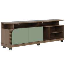 Rack TVs 75" e 4 Prateleiras Florença Amendoa Hortelã