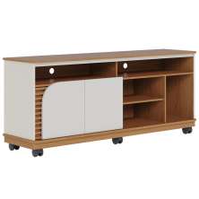 Rack para TVs 65" 2 Portas Nápoles Freijó Off White Matte