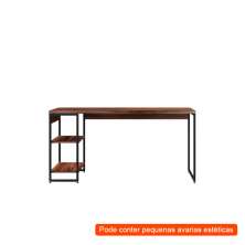 [OUTLET] Escrivaninha com Estante Studio Nogal e Preta 74 cm