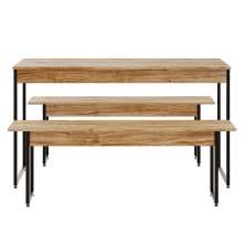 Conjunto de Mesa de Jantar com 2 Bancos Studio Carvalho e Preto