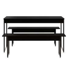 Conjunto de Mesa de Jantar com 2 Bancos Studio Preto