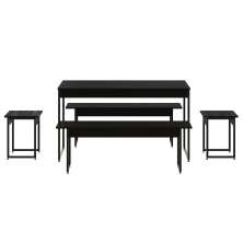 Conjunto de Mesa de Jantar com 2 Bancos e 2 Banquetas Studio Preto