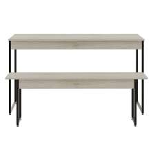 Conjunto de Mesa de Jantar com Banco Studio Snow e Preto