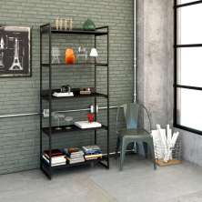 Estante Kuadra III Preta 80 cm