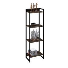 Estante Studio Carvalho Dark e Preta 146 cm
