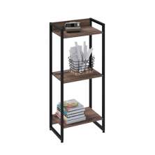 Estante Studio Nogal e Preta 104 cm