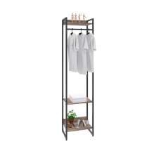 Guarda-Roupa Closet Studio Carvalho Dark e Preto 45 cm