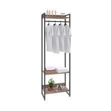 Guarda-Roupa Closet Studio Carvalho Dark e Preto 60 cm