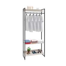 Guarda-Roupa Closet Studio Snow e Preto 80 cm