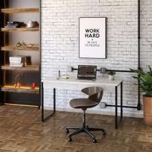 Mesa de Escritório Kuadra 2 GV Bege 135 cm