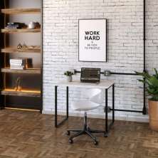 Mesa de Escritório Kuadra Bege 90 cm