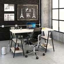 Mesa de Escritório Kuadra III Bege 150 cm
