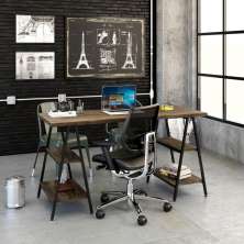 Mesa de Escritório Kuadra III Marrom Escuro 150 cm