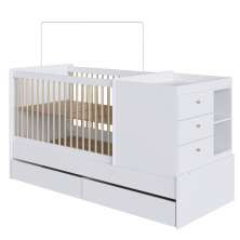 Berço Cama Multifuncional Com Gavetoes BB024 Branco Comm
