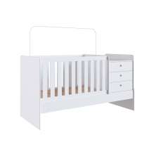 Berço Minicama com Cômoda Eva Branco