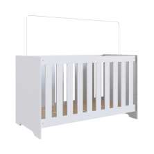 Berço Multifuncional com Colchão (130x60cm) Aconchego Branco