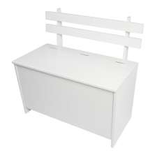 Caixa de Lenha com Encosto Branco - Completa Moveis