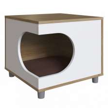 Casa Pet para Gato ou Cachorro Oak com Almofada Marrom