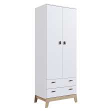 Guarda-Roupa Infantil Favo de Mel 2 Portas 2 Gavetas Branco