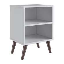 Mesa De Cabeceira Com Prateleira CB200 Branco Completa Moveis