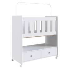 Mini Berço Moises Com Colchao 2 Gavetas BY511 Branco Comm