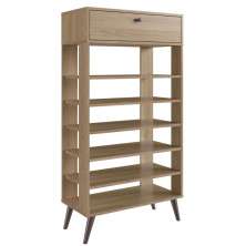 Sapateira Retrô Oak com 01 Gaveta e 05 Prateleiras