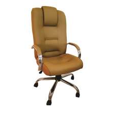 Cadeira Giratória Escritório Classic Presidente Caramelo Base Cromada CompreAlegre com Relax e Rodizio 100% Nacional