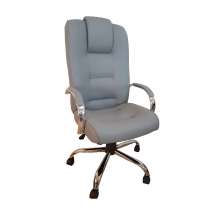 Cadeira Giratória Escritório Classic Presidente Cinza Base Cromada CompreAlegre com Relax e Rodizio 100% Nacional
