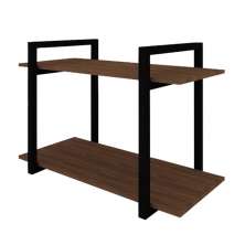Nicho Industrial Preto Com Tampo Imbuia 80 Cm