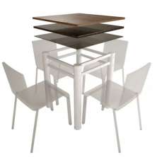 Pé Base De Mesa Jantar Branco Para Tampos Pedra Granito Vidro 0,75x0,75mt