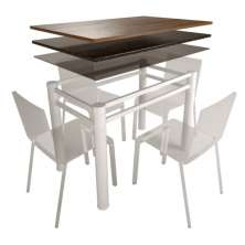 Pé Base De Mesa Jantar Para Tampos Pedra Granito Vidro 1,20 Branco