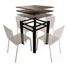 Pé Base De Mesa Jantar Texturizado Para Tampos Pedra Granito Vidro 0,75x0,75mt