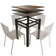 Pé Base De Mesa Jantar Texturizado Para Tampos Pedra Granito Vidro 0,75x0,75mt