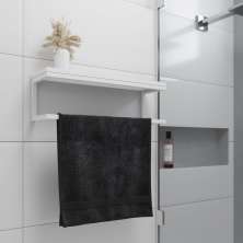 Toalheiro para Banheiro Estilo Industrial Branco com Tampo Branco