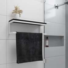 Toalheiro para Banheiro Estilo Industrial Branco com Tampo Preto