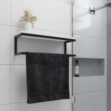 Toalheiro para Banheiro Estilo Industrial Preto com Tampo Branco