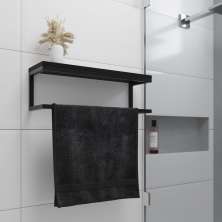 Toalheiro para Banheiro Estilo Industrial Preto com Tampo Preto